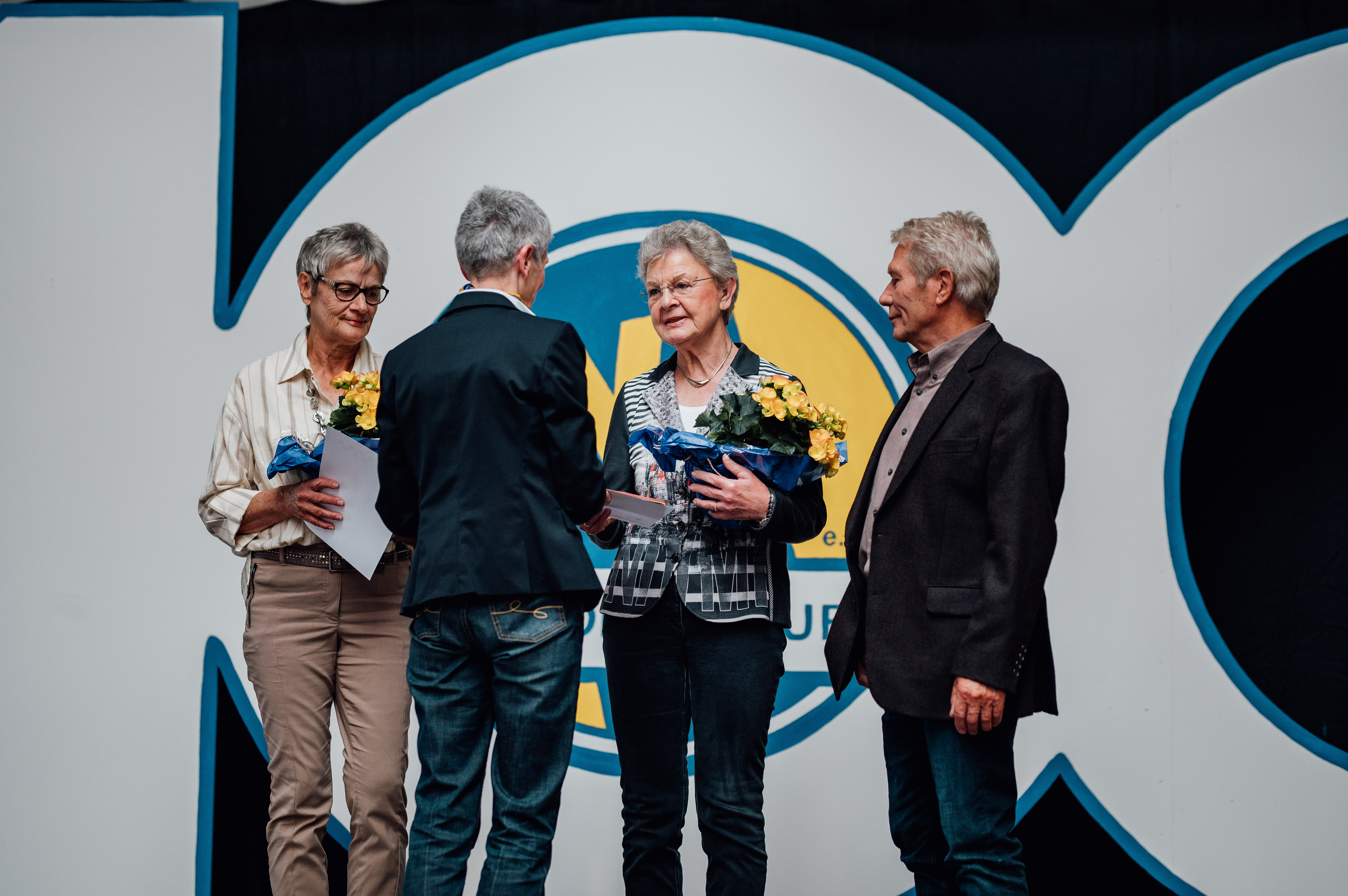 50 Jahre Jubilare geehrt von Annegret Velten: Marlis Piske, Karin Brinkmann, Erwin Fischer