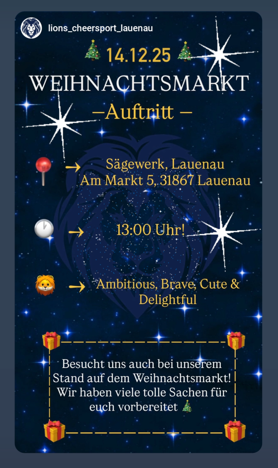 Cheersport Auftritt Sonntag 13 Uhr