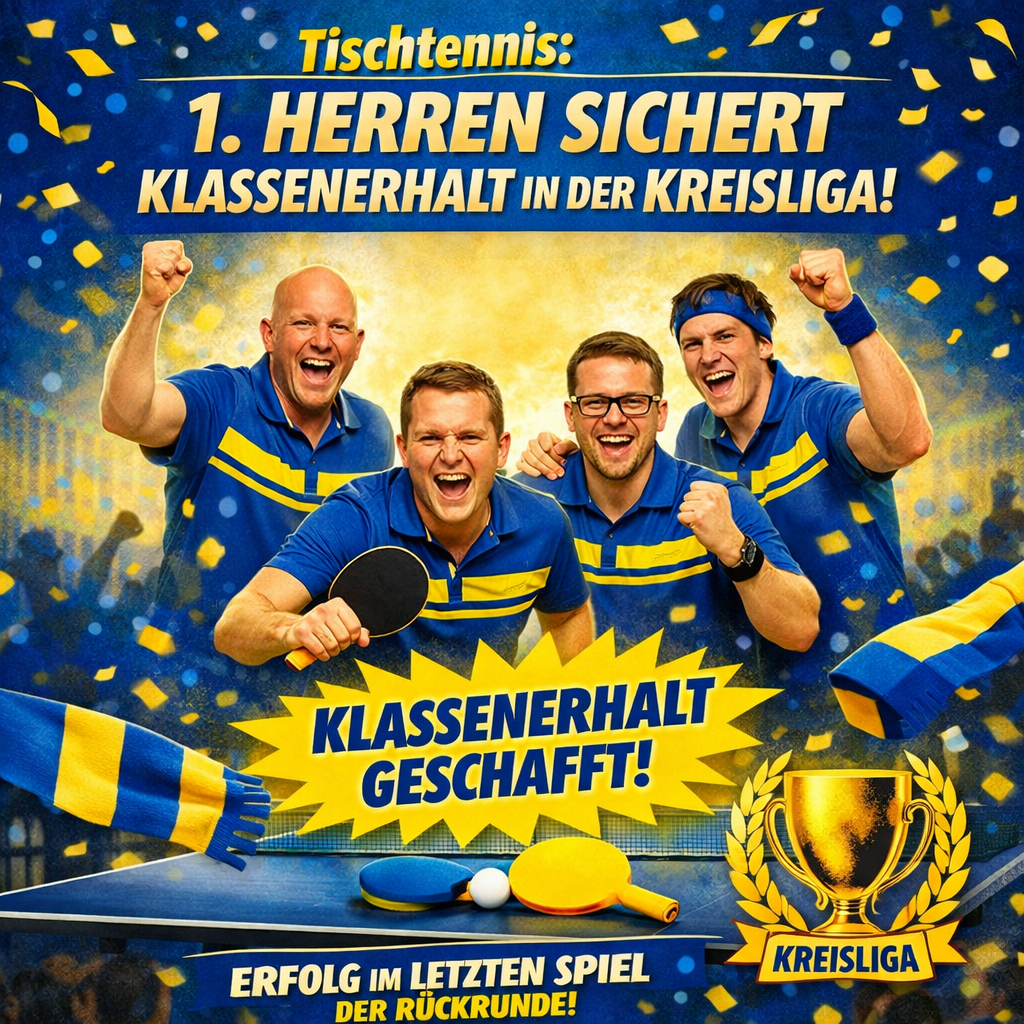 Klassenerhalt 1. Herren gesicht im März 2026 (KI-generiertes Bild)