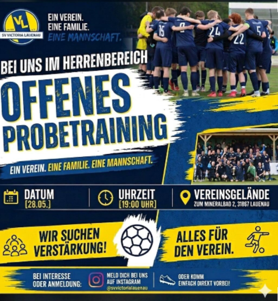Probetraining Fussball Herren 28.5.2026