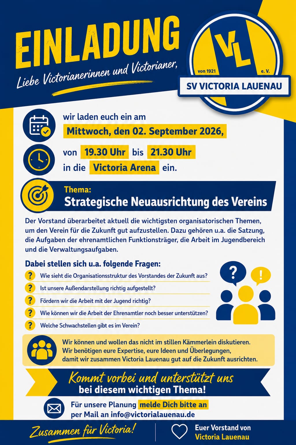 Einladung zur Mitgestaltung Zukunft Victoria Lauenau
