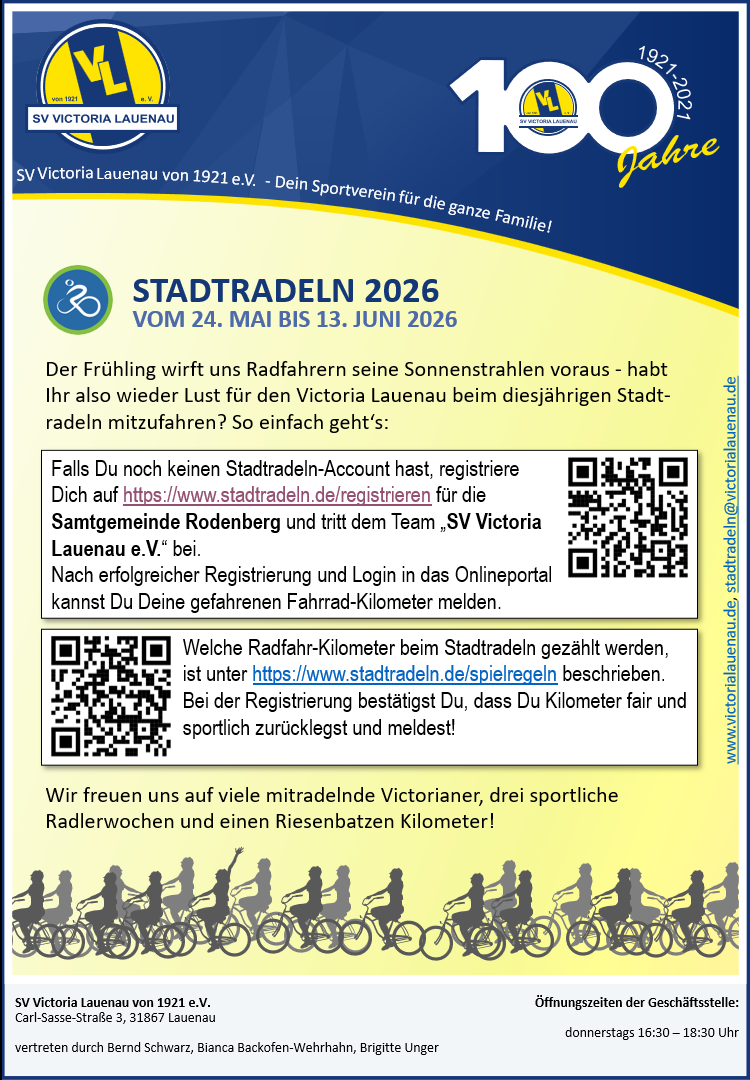 Flyer Stadtradeln 2026 für Victoria Lauenau