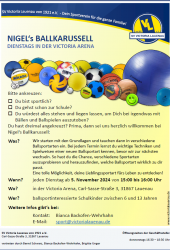Nigel's Ballkarussell ab 5. November immer dienstags von 15-16 Uhr in der Victoria Arena