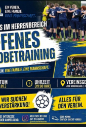 Fussball: Probetraining Herren am 28.5.2026, 19 Uhr im Victoria Sportpark
