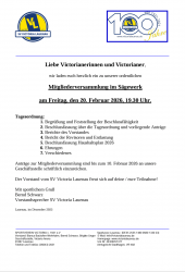 Einladung JHV 20.2.2026