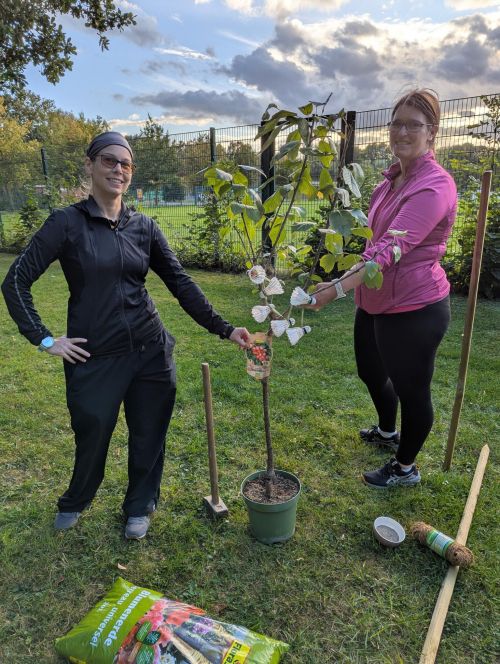 Baumpflanzaktion Badminton im Victoria Sportpark