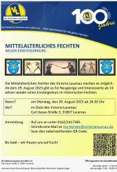 Flyer "Mittelalterliches Fechten"