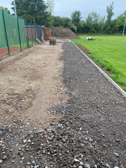 Sportpark Bauarbeiten barrierefreier Weg