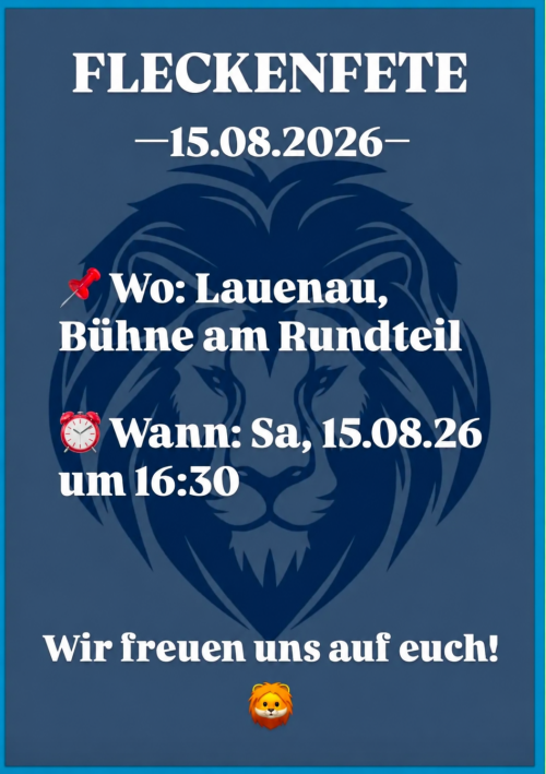 Auftritt Victoria Lions Fleckenfete 2026 (KI generiert)