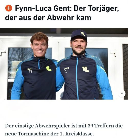 Torjäger Fynn-Luca Gent mit Trainer Christoph Jasny